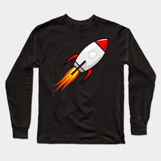 Merry Christmas Rocket To The Moon Long Sleeve T-Shirt